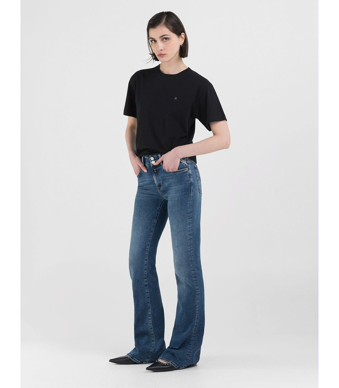 コットンジャージーRロゴTシャツ 詳細画像 ブラック 5